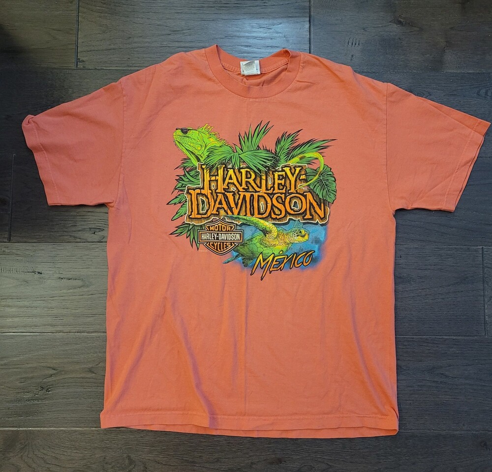 Harley-Davidson Official T-Shirt XL Salmon  Cancun, Mexico Short Sleeve